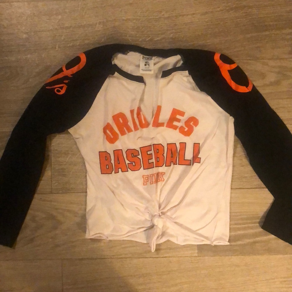 PINK Baltimore Orioles baseball crop tee